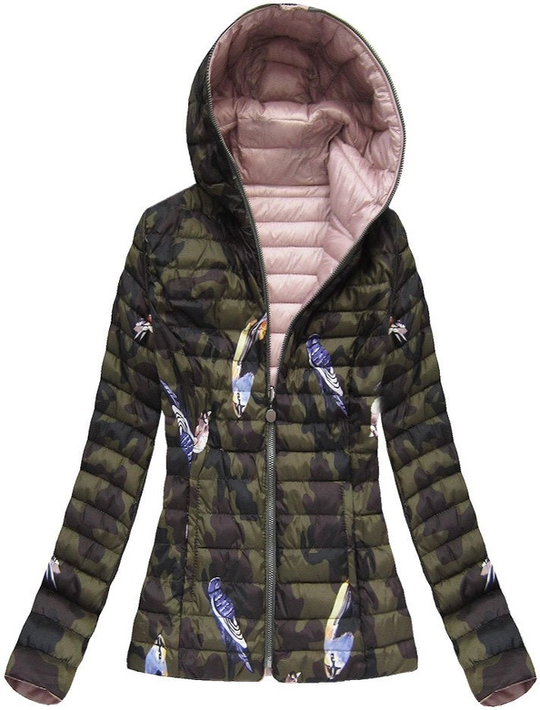 DWUSTRONNA KURTKA Z KAPTUREM ANTYCZNY RÓŻ (JQM713)