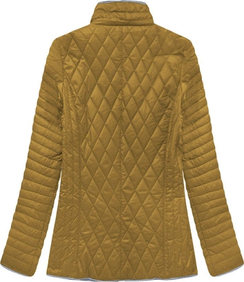 PIKOWANA KURTKA Z KAPTUREM MUSZTARDOWA (B9508)
