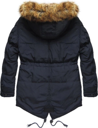 MĘSKA KURTKA ZIMOWA Z KAPTUREM GRANATOWA (M563)