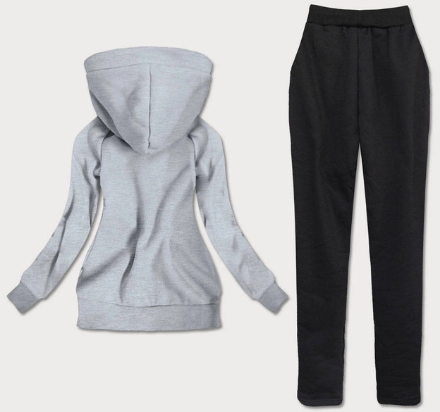 Dres z kapturem i wysoką stójką szary (amg747a)