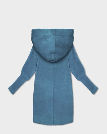 Narzutka kurtka alpaka z kapturem szaroniebieska (19905.1)