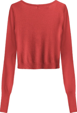 KRÓTKI ZDOBIONY SWETEREK CZERWONY (1550)