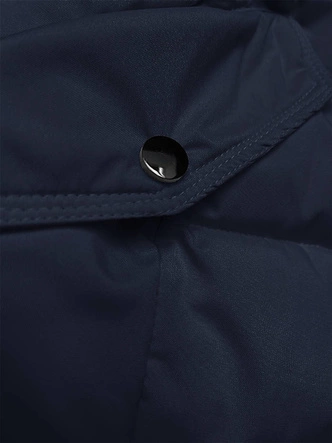 Puchowa zimowa kurtka damska granatowa (2M-007)