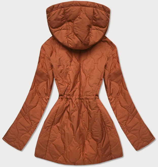 Pikowana kurtka dwustronna damska rudo-czarna (mhm-w589)