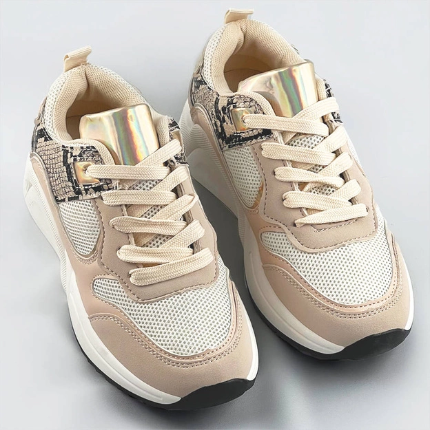 Sportowe buty damskie beżowe (6348)