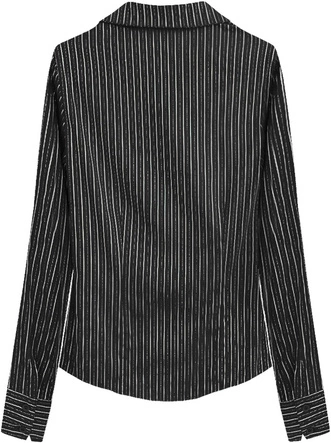 ELEGANCKA KOSZULA W PASKI CZARNA (1086)