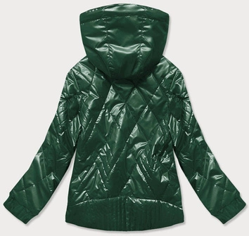Błyszcząca kurtka damska zielona (2021-02big)