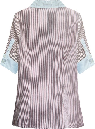 KOSZULA Z KRÓTKIM RĘKAWEM BIAŁO-BORDOWA (6011)