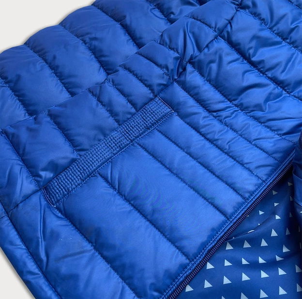 PIKOWANA KURTKA DAMSKA ZE STÓJKĄ NIEBIESKA (BH-2002)