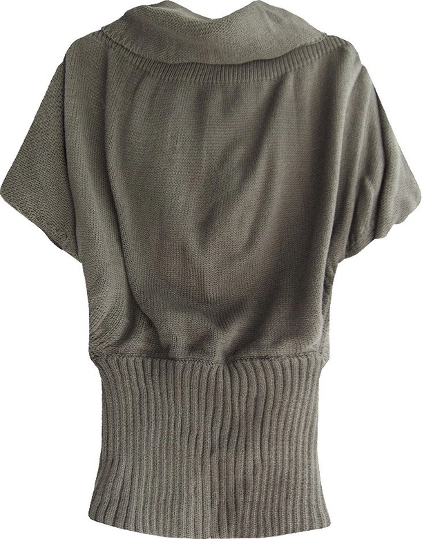 SWETER Z GOLFEM JASNOBRĄZOWY (X1225X)