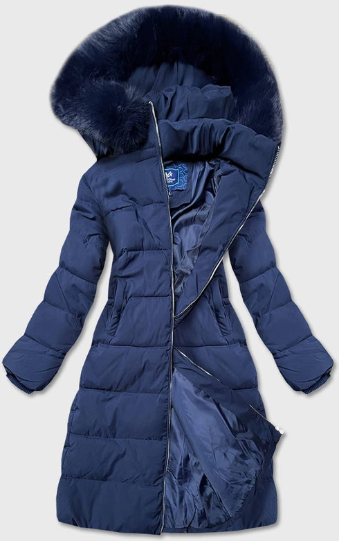 ZIMOWA DAMSKA KURTKA PUCHOWA GRANATOWA (OMDL-010)