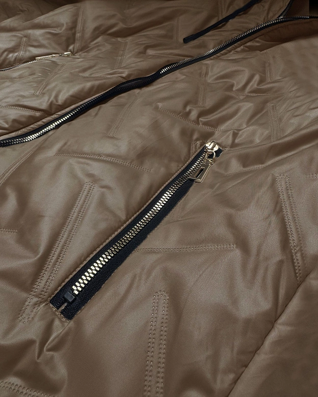 Lekka kurtka damska z odpinanym kapturem S'West camel (B8371-12)