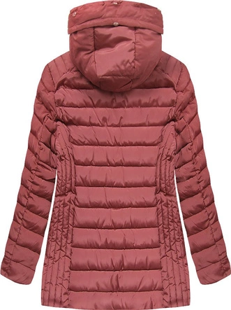 PIKOWANA DAMSKA KURTKA ZIMOWA Z KAPTUREM RÓŻOWA (B2630-30)