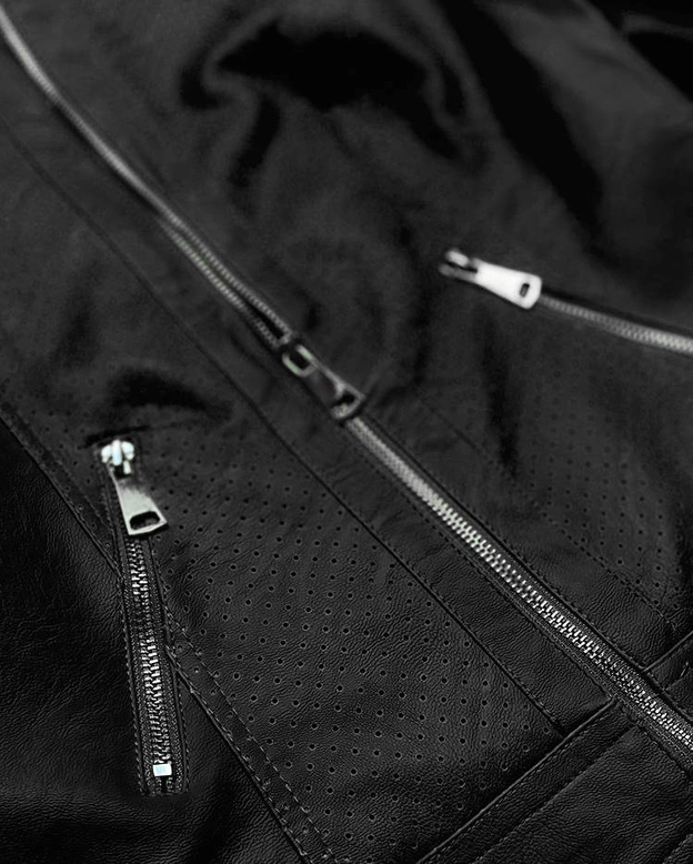 RAMONESKA Z OZDOBNEJ EKOSKÓRY CZARNA (G85)