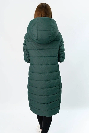 DŁUGA PIKOWANA KURTKA BUTELKOWA ZIELEŃ (7704)