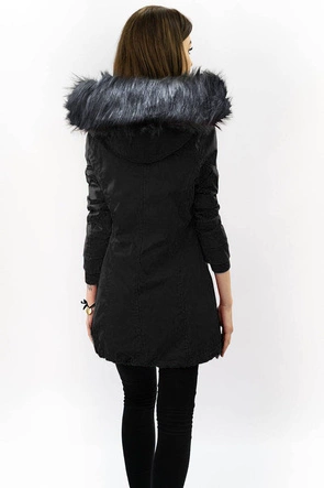 Wodoodporna parka damska czarno-szara (m-923)