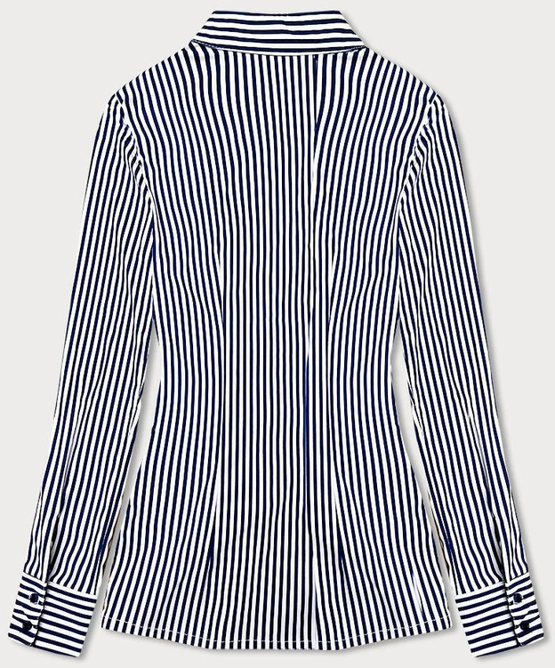 Koszula w paski z marszczeniami granatowo-biała (AWY2015D)