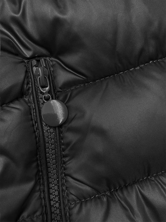 Pikowana zimowa kurtka damska z kapturem czarna (YP-22075-1)