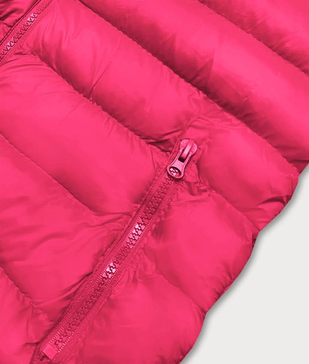 Krótka kamizelka pikowana damska różowa (23077-266)