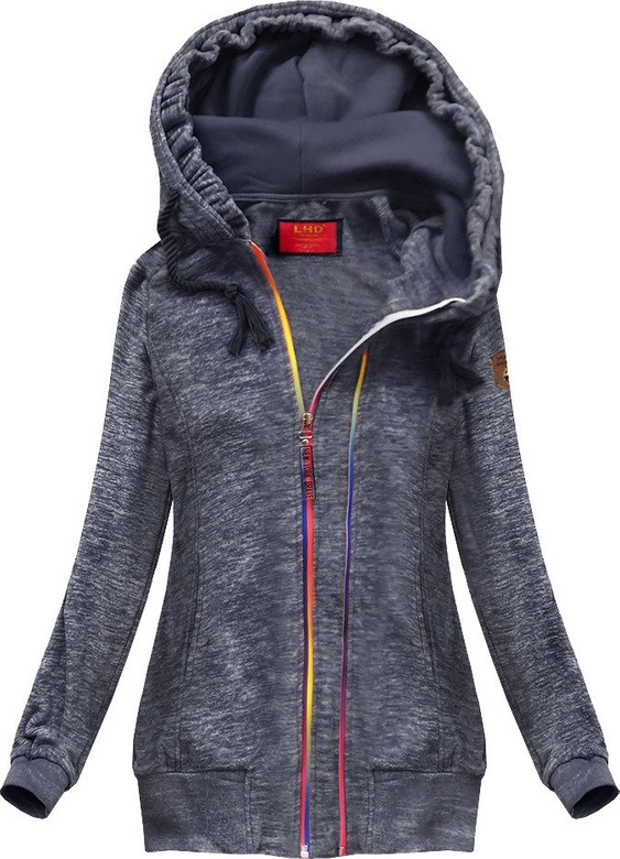 BLUZA Z KOLOROWYM SUWAKIEM GRANATOWA (391)