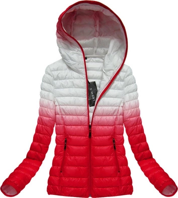 KURTKA OMBRE BIAŁO-CZERWONA (B3516)