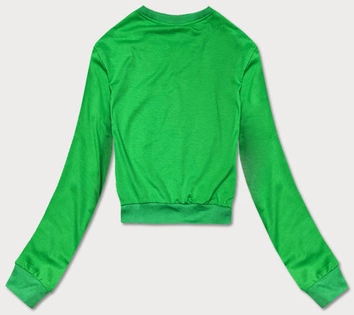Cienka krótka bluza dresowa damska zielona (8B938-27)