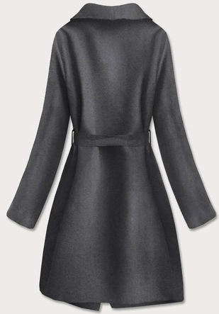 Minimalistyczny płaszcz damski grafitowy (747ART)