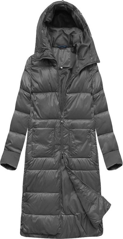 DŁUGA KURTKA Z KAPTUREM GRAFITOWA (PM7231)