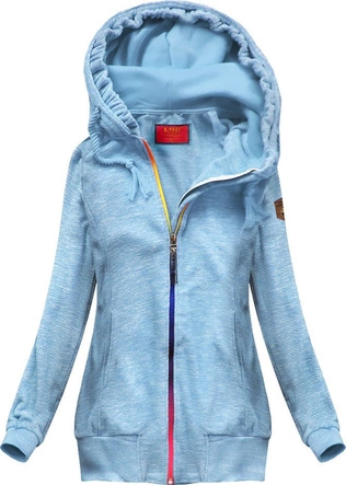 BLUZA Z KOLOROWYM SUWAKIEM BŁĘKITNA (391)