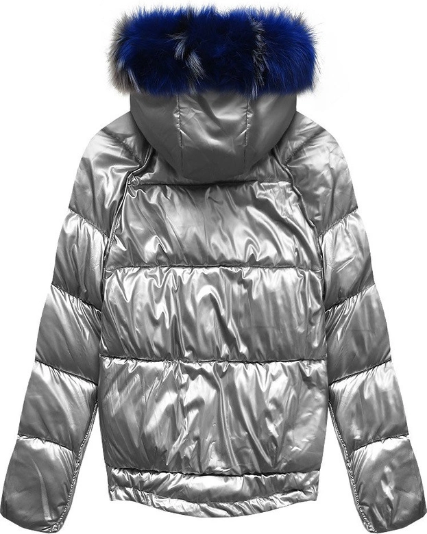 DWUSTRONNA ZIMOWA KURTKA DAMSKA NIEBIESKA (X921X)