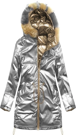 DWUSTRONNA ZIMOWA DAMSKA KURTKA ZŁOTA (1908)