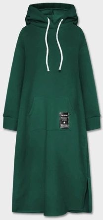 DŁUGA GRUBA SUKIENKA DRESOWA ZIELONA (744ART)