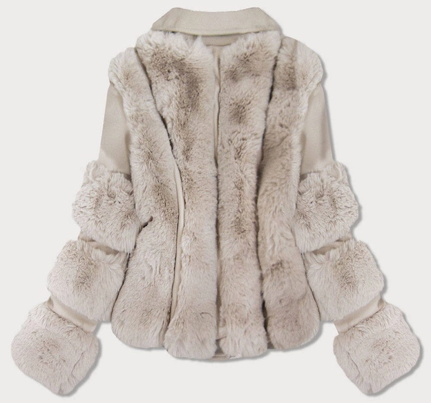 KRÓTKA RAMONESKA Z FUTREM BEŻOWA (FL2020)