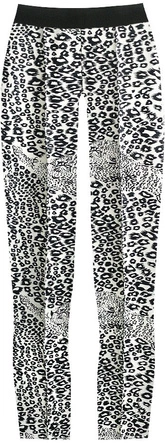 BŁYSZCZĄCE LEGGINSY W PANTERKĘ BIAŁO-CZARNE (315/1ART)