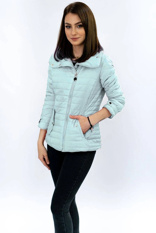 Kurtka z wysoką stójką szaromiętowa (dl016)