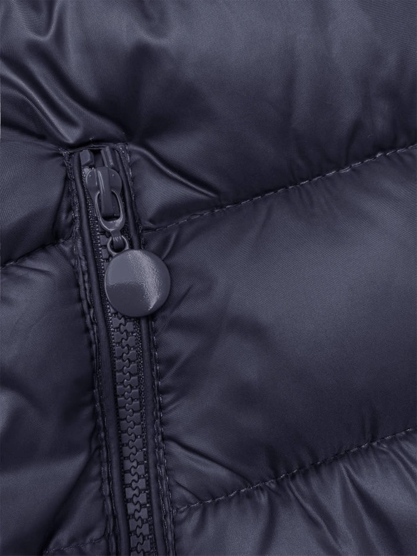 Pikowana zimowa kurtka damska z kapturem granatowa (YP-22075-2)