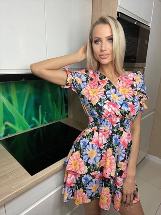 SUKIENKA W KWIATY WIELOKOLOROWA (699ART)