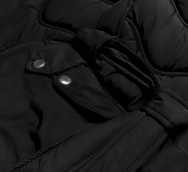 Rozkloszowana kurtka damska czarna (ag2-j81)