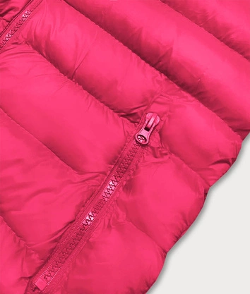 Krótka kamizelka pikowana damska różowa (23077-266)