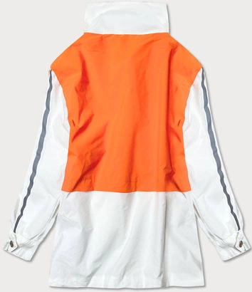 Damska kurtka wiatrówka biało/pomarańczowa (ag3-010)