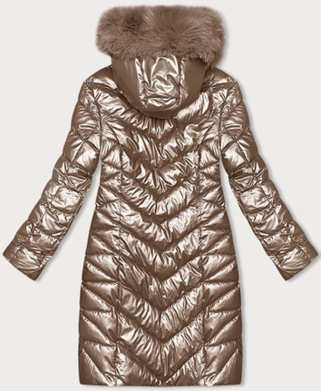 Pikowana zimowa kurtka damska J Style karmelowa (16M9100-84)