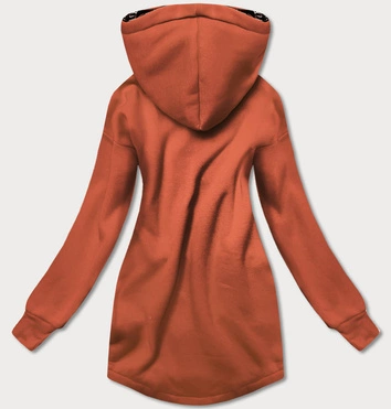 PROSTA BLUZA DAMSKA Z OZDOBNYM SUWAKIEM RUDA (AMG-37)