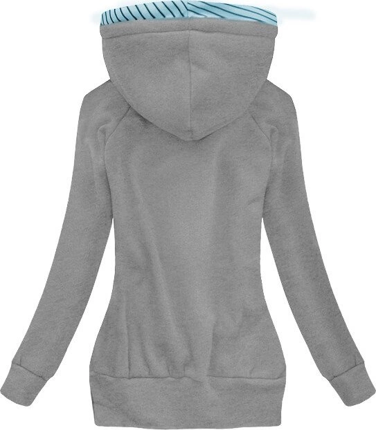 DŁUŻSZA KOLOROWA BLUZA SZARO-BŁĘKITNA (636A)