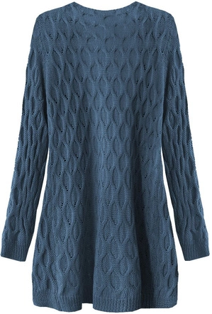 KARDIGAN O STRUKTURALNYM SPLOCIE NIEBIESKI (223ART)