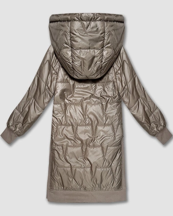 Prosta kurtka z ozdobnym pikowaniem S'West beżowa (B8393-12)