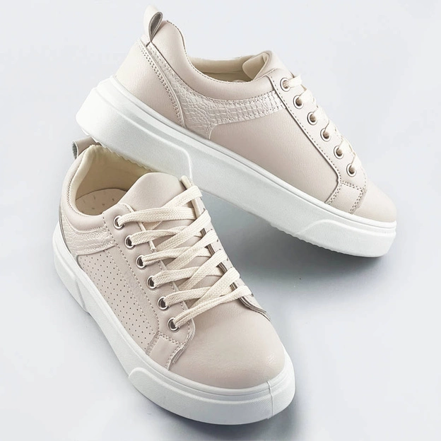 BUTY SPORTOWE DAMSKIE BEŻOWE (S221)