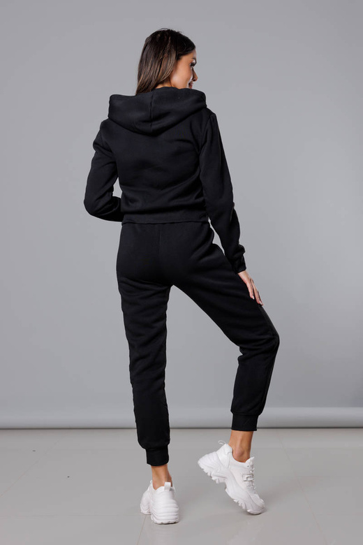 Dres damski z ozdobnymi pasami czarny-biały (KK0052)