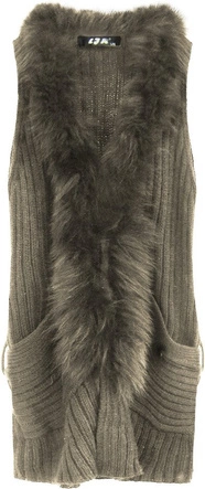 SWETERKOWA KAMIZELKA JASNOBRĄZOWA (1596)