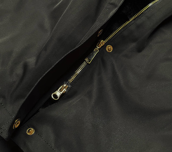 Damska kurtka parka zimowa z kapturem khaki (b531-11)