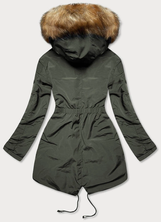 Dwustronna kurtka damska zimowa army-szara (m-21508)